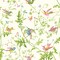 1 Yard Pearl Silk Embroidered Fabric Animal and Floral Design 50 inch Width